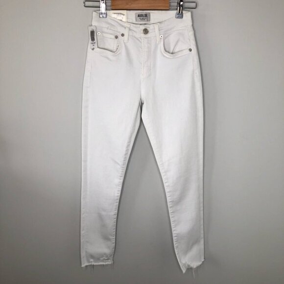 AGOLDE White Sophie Crop Sanction Distressed Ankle Jeans Size 24 NWT - Picture 3 of 11